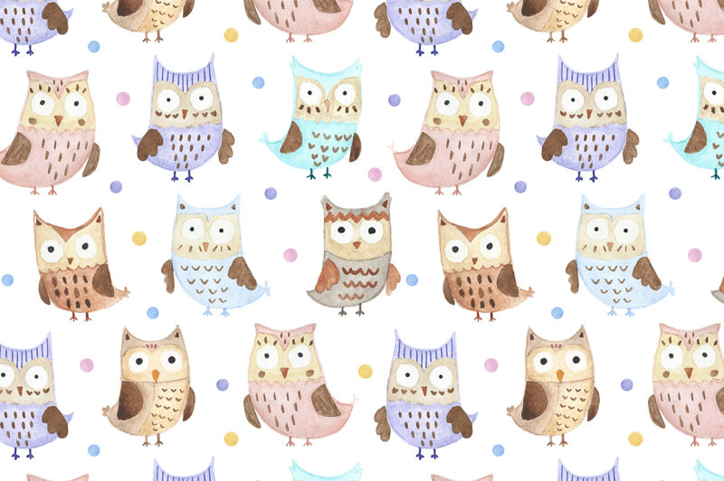 watercolor-owls-patterns-amp-cards
