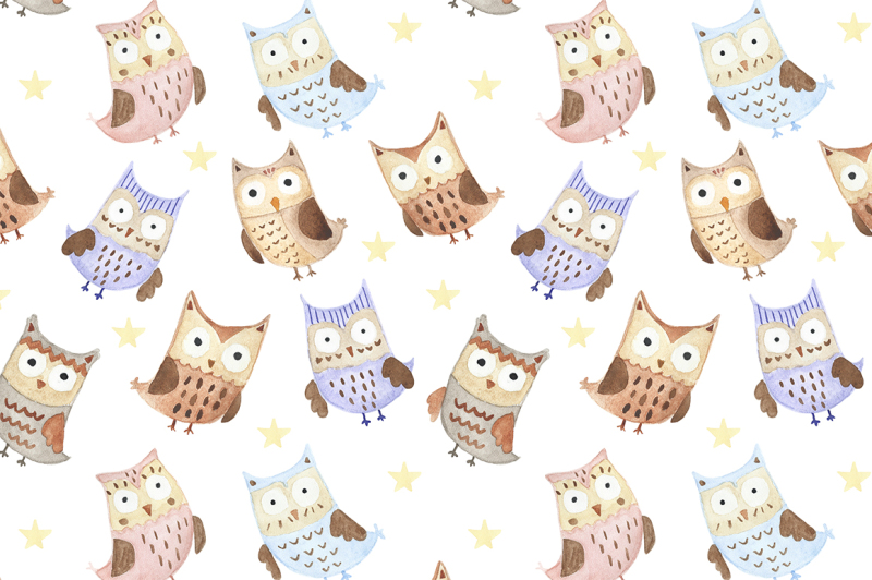 watercolor-owls-patterns-amp-cards