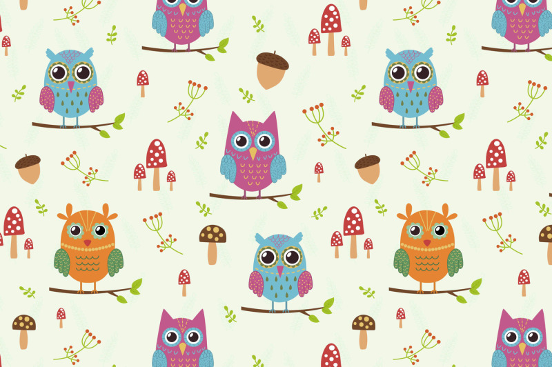 funny-owls-4-seamless-patterns