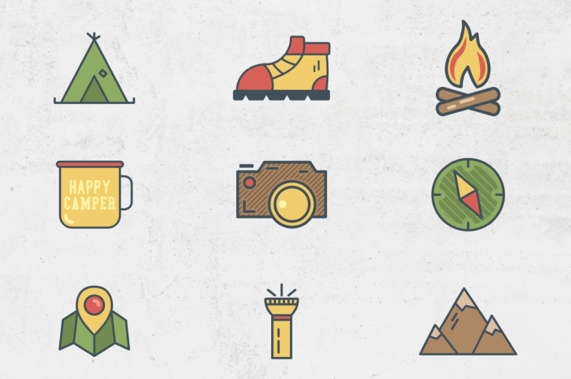 camping-flat-icons