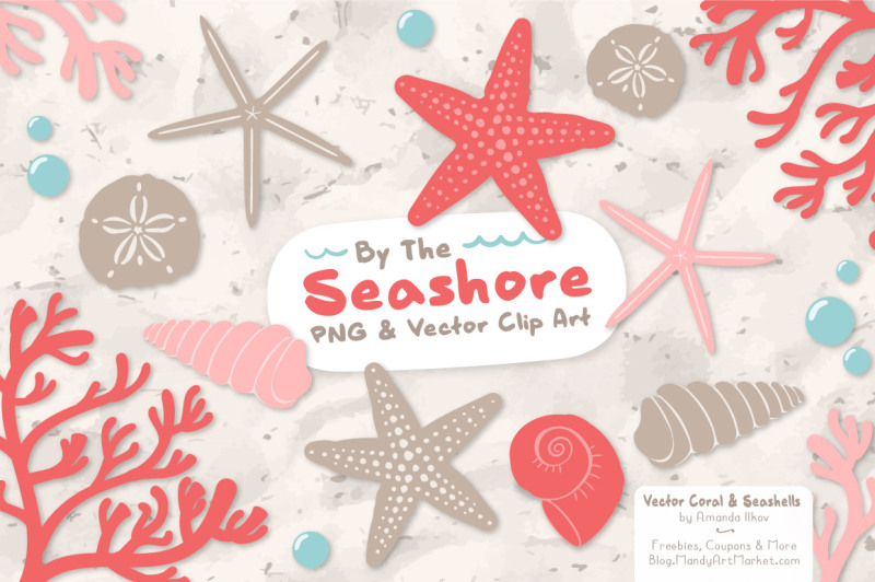 seashore-shells-and-coral-clipart-in-coral