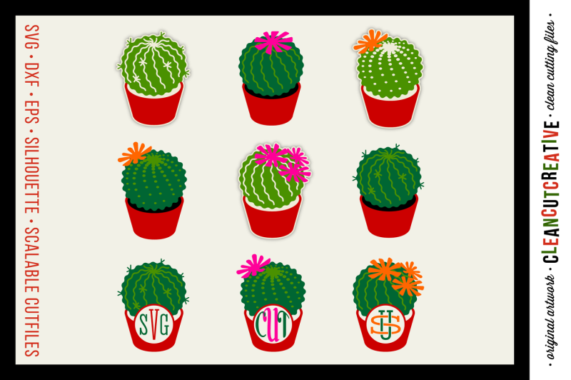 Download INTRODUCTION SALE Cactus Cutfiles Monogram Frame Summer Designs - SVG DXF EPS png jpg - cut file ...