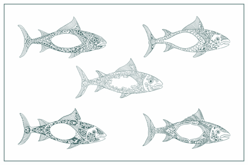 5-fishy-frame-vector-pack