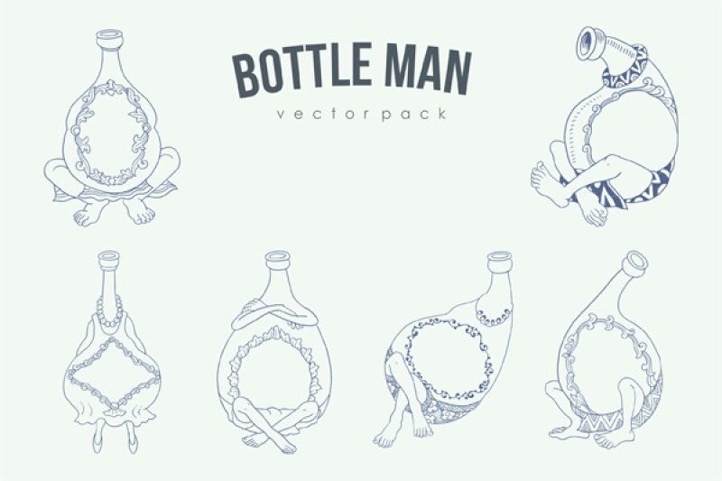 6-bottleman-vector-pack