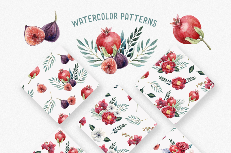 watercolor-floral-and-fruity-delight