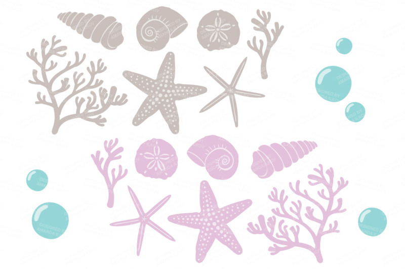 seashore-shells-and-coral-clipart-in-lavender