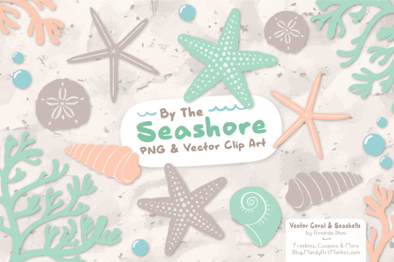 seashore-shells-and-coral-clipart-in-mint-and-peach