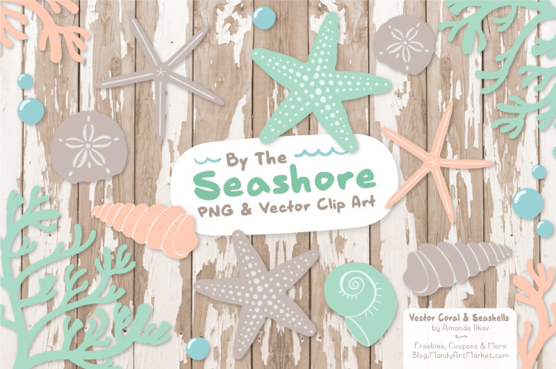 seashore-shells-and-coral-clipart-in-mint-and-peach