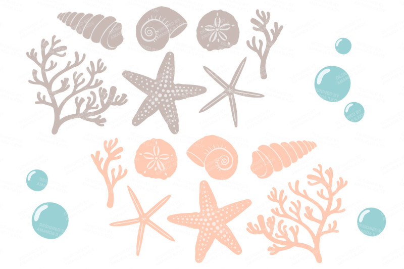 seashore-shells-and-coral-clipart-in-mint-and-peach