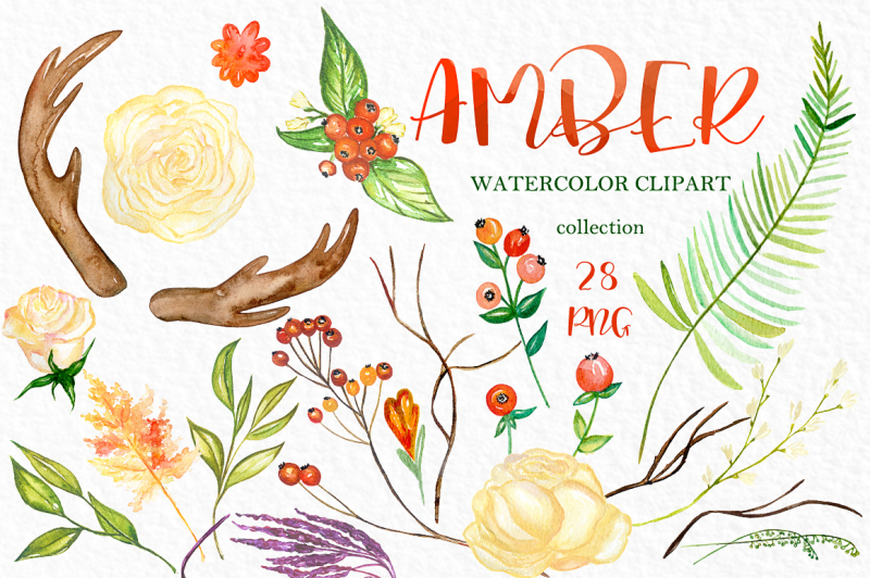 amber-fall-watercolour-clipart