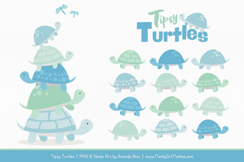 sweet-stacks-tipsy-turtles-stack-clipart-in-blue-and-mint