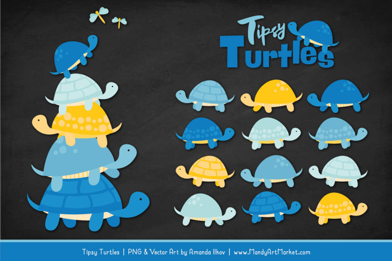 sweet-stacks-tipsy-turtles-stack-clipart-in-blue-and-yellow