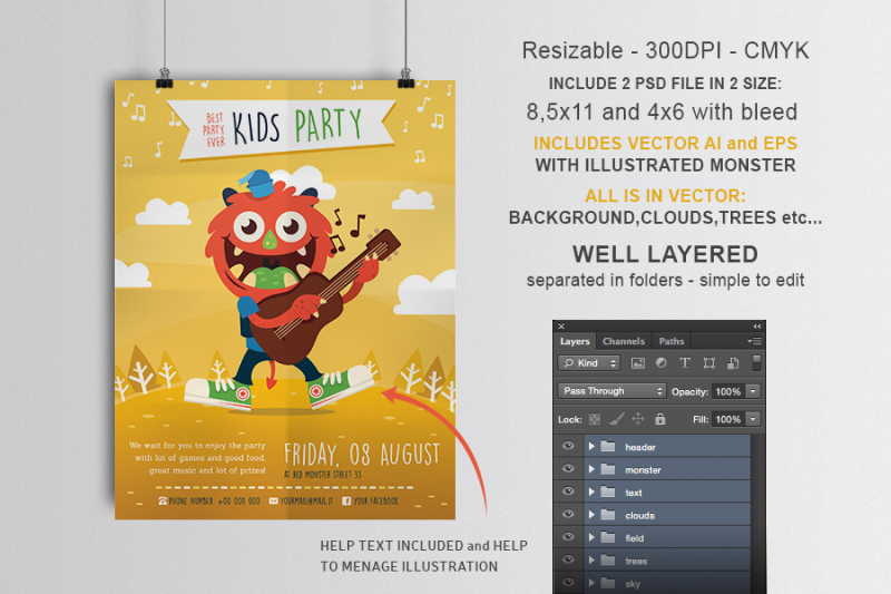 party-kid-illustrated-flyer-template