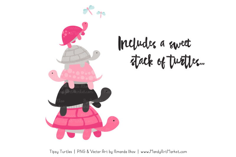 sweet-stacks-tipsy-turtles-stack-clipart-in-hot-pink