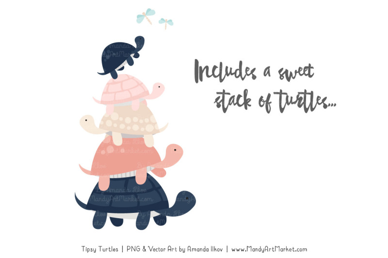 sweet-stacks-tipsy-turtles-stack-clipart-in-navy-and-blush