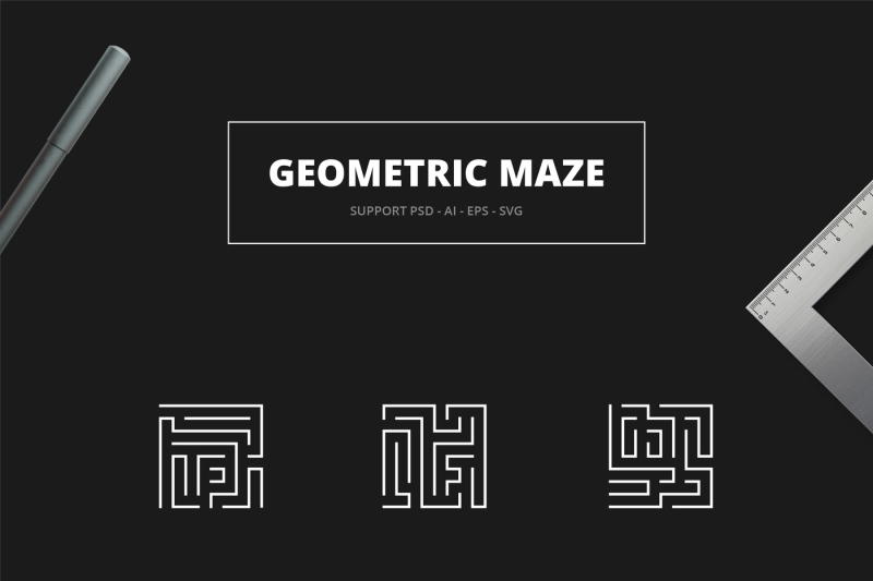 geometric-maze-logos-templates