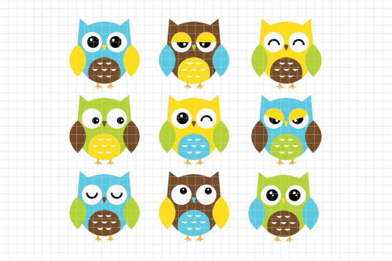 expressive-owls-digital-clipart-les-cl02a