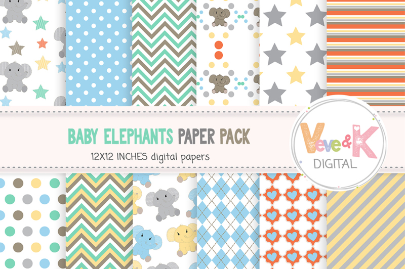 cute-baby-elephants-digital-paper-pack