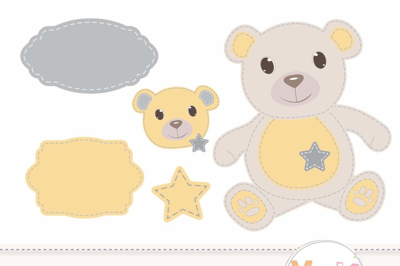 stitched-teddy-bear-clipart-and-digital-papers-set