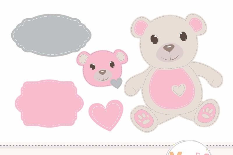 pink-bears-clipart-and-digital-papers-pack