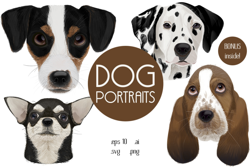 dog-portraits-vector-illustrations
