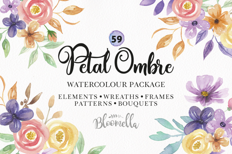 watercolor-flowers-huge-package-patterns-frame-floral-pastel-spring