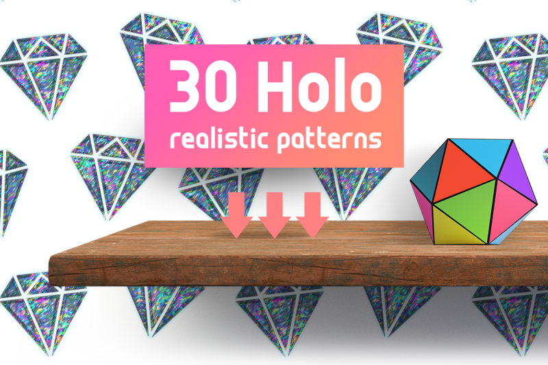 realistic-holographic-stickers-patterns-set