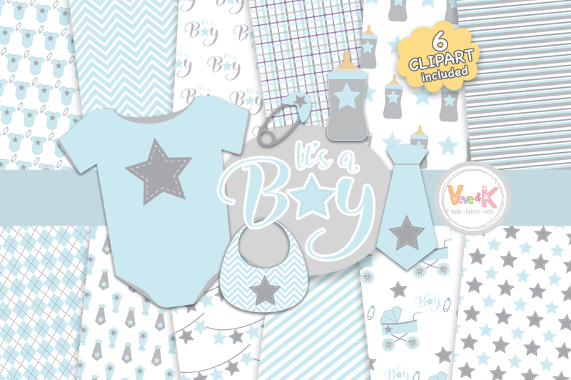 baby-blue-clipart-and-digital-papers-set-baby-digital-papers