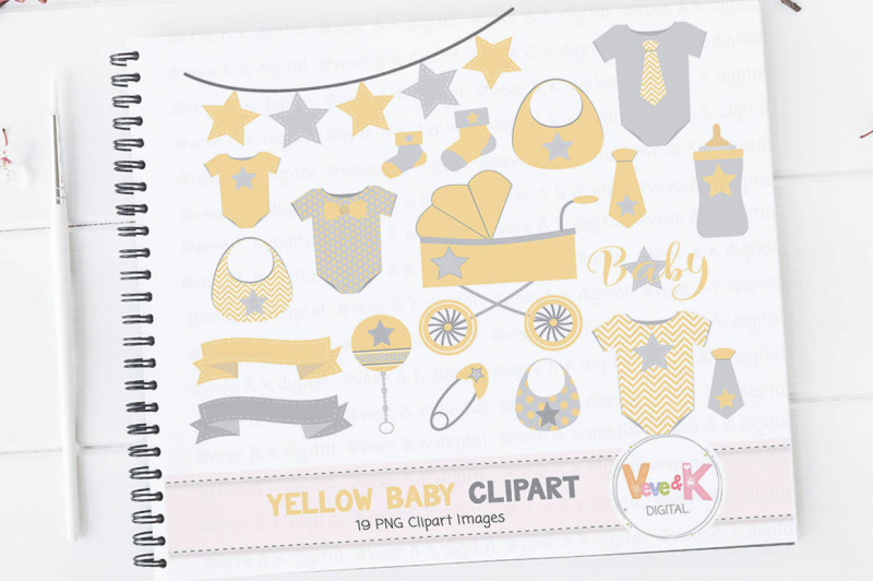 yellow-baby-items-clipart-set-baby-clipart