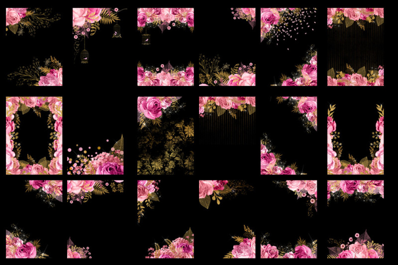 5x7-pink-and-gold-floral-overlays