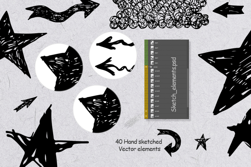 handsketched-vector-elements-arrows-stars