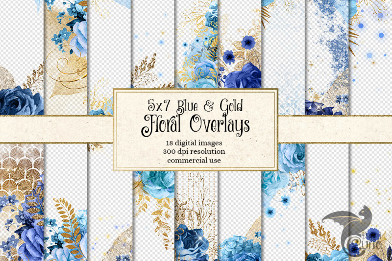 5x7-blue-and-gold-floral-overlays