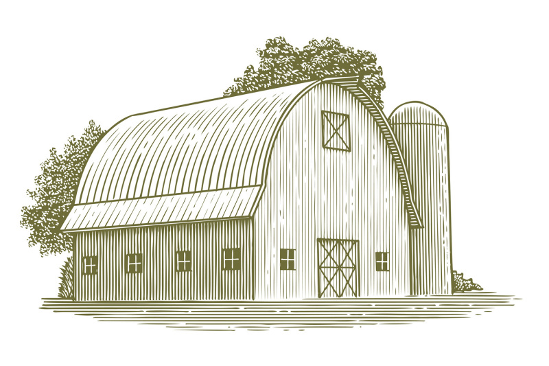 woodcut-round-roof-barn