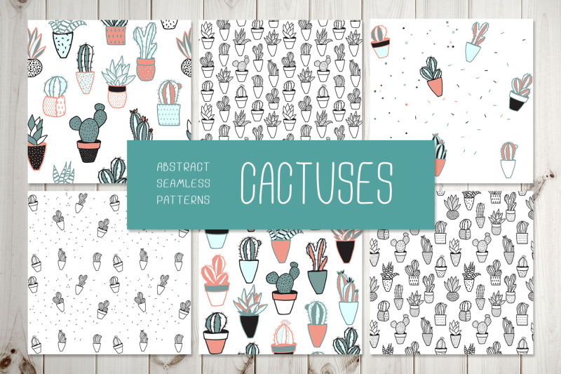 cactuses-6-seamless-patterns