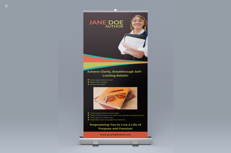 book-writer-pull-up-banner-template