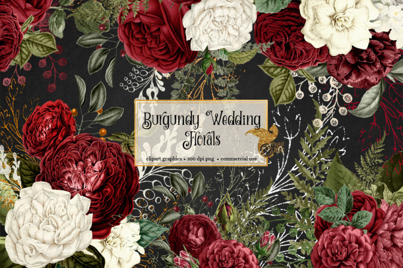 burgundy-wedding-floral-clipart