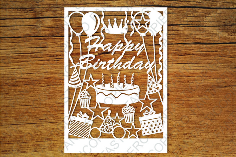 Download Happy Birthday card SVG files for Silhouette Cameo and ...