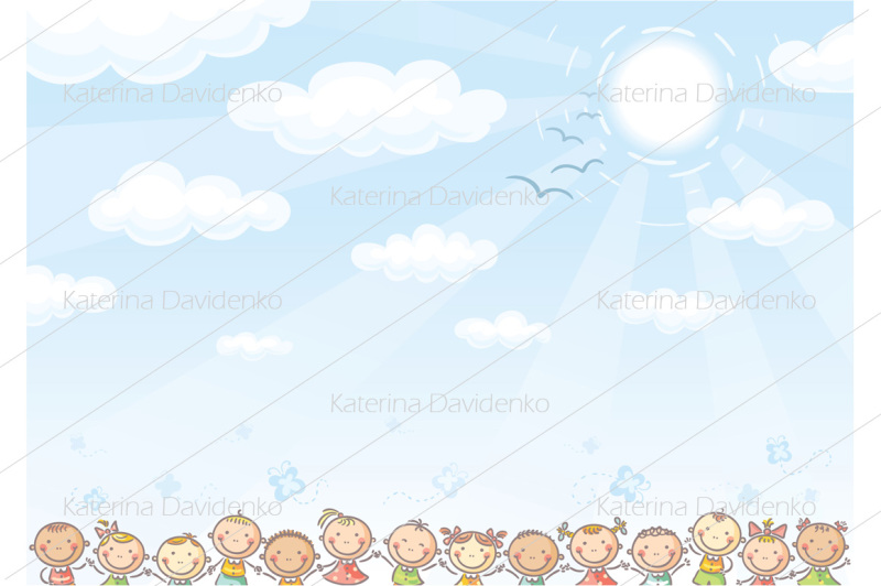 blue-background-with-sky-and-lots-of-kids