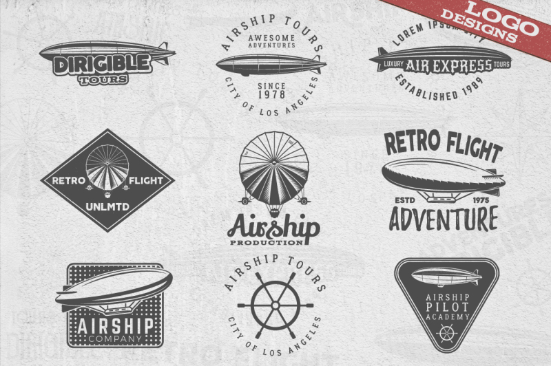 airship-badges-and-design-elements