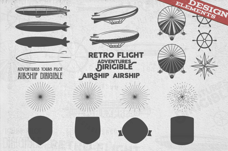 airship-badges-and-design-elements