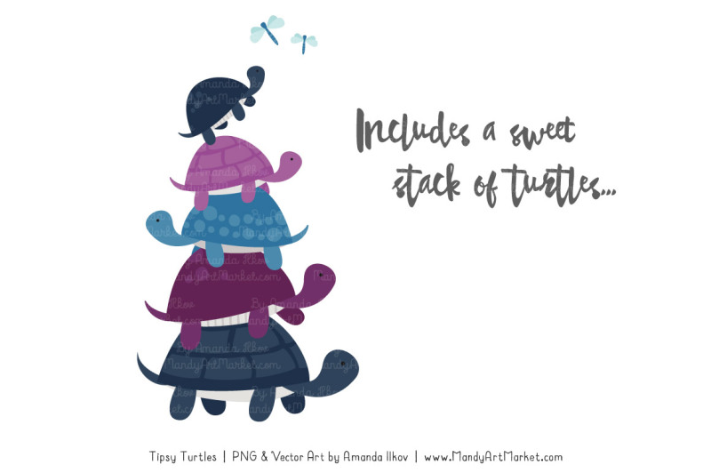 sweet-stacks-tipsy-turtles-stack-clipart-in-navy-and-plum