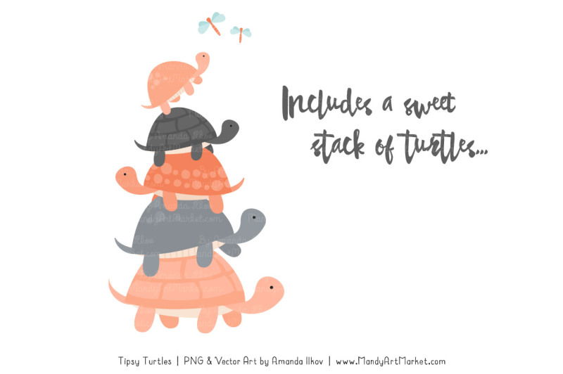 sweet-stacks-tipsy-turtles-stack-clipart-in-peach-and-pewter