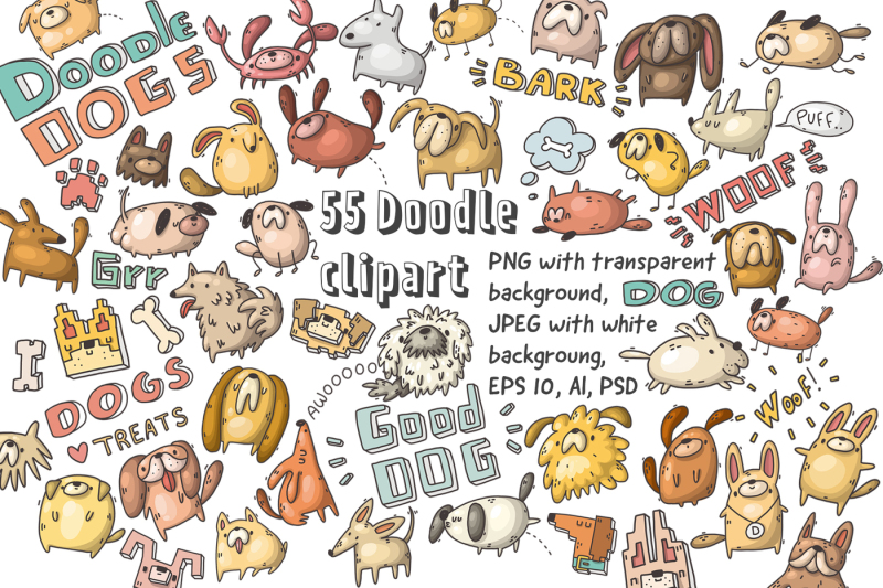 set-of-funny-dogs-and-patterns