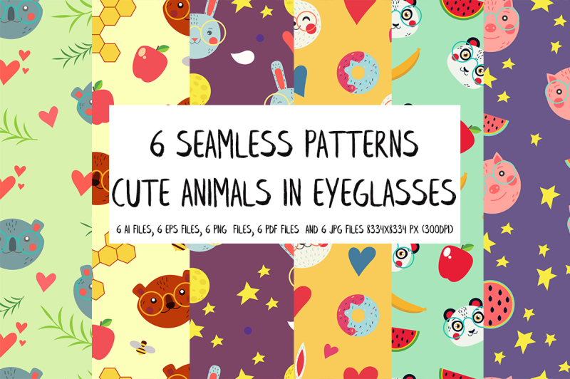 cute-animals-seamless-pattern-set