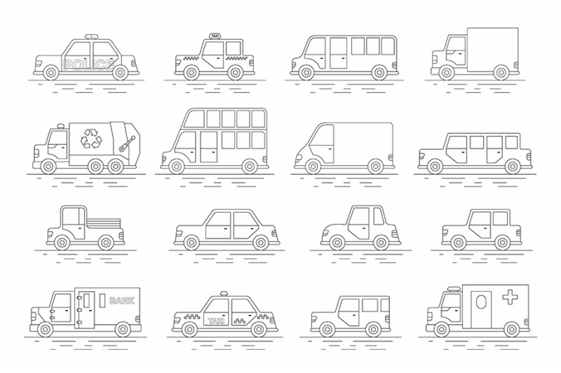 car-icons-set-flat-colors-style-ve