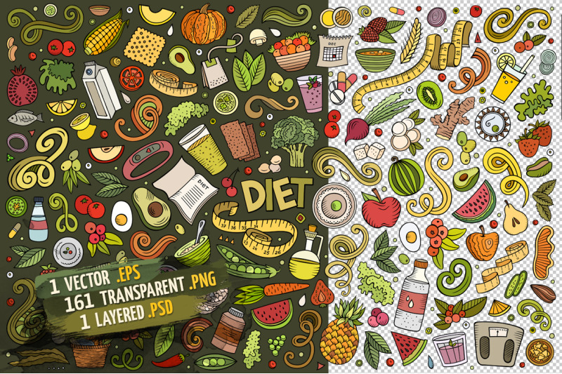 diet-food-objects-amp-elements-set