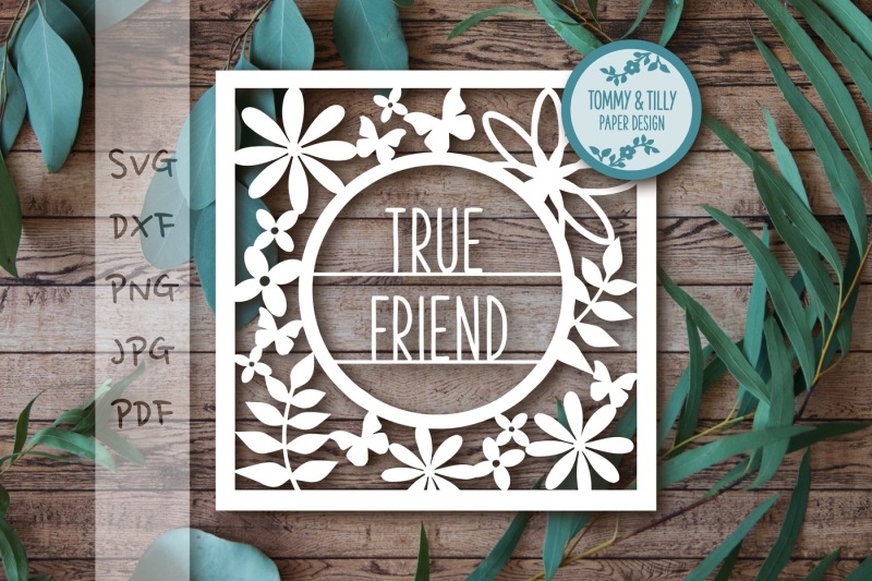 True Friend Round Frame - SVG DXF PNG PDF JPG By Tommy and ...