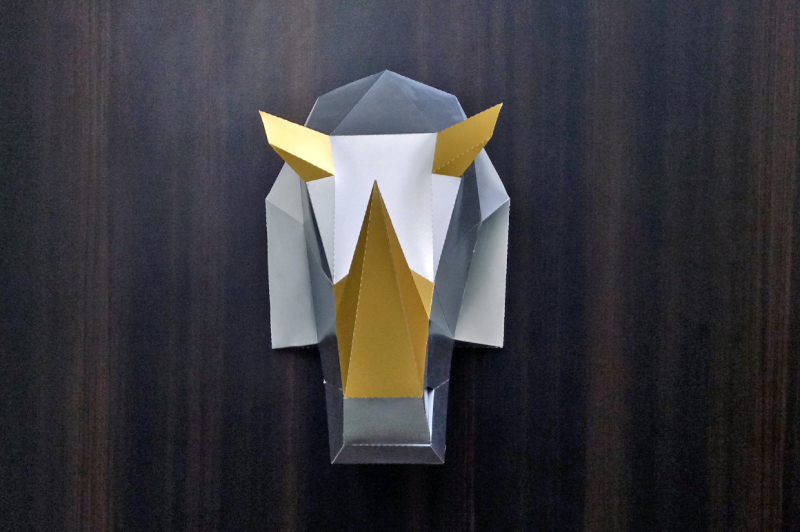diy-rhinoceros-head-3d-papercraft