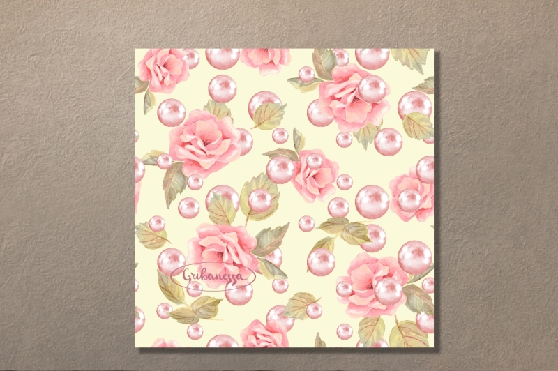 roses-and-pearls-watercolor-seamless-pattern