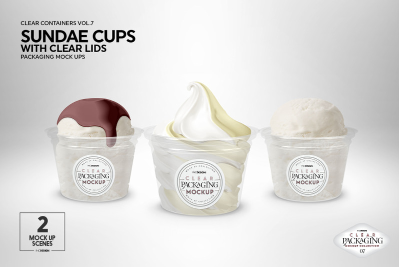 Download Clear Sundae Ice Cream Cups Mockup By Inc Design Studio Thehungryjpeg Com